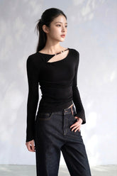 Pierce Lyocell And Acetate Cutout Top