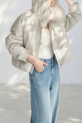Jodie Leather and Fur Down Jacket - Limited Time Offer