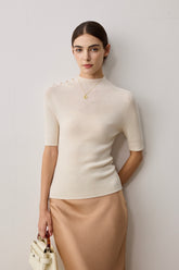 Gilda Machine Washable Wool Top - White