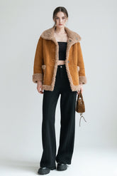 Fuzzy Reversible Shearling Coat