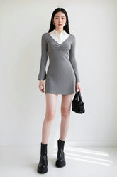 Harper Jersey And Poplin Mini Dress