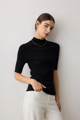 Gilda Machine Washable Wool Top - Black