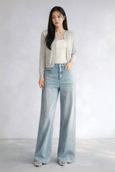 Firework Embellished Wide Leg Jeans