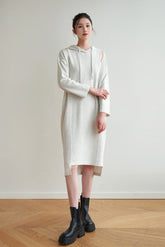 Foggy Hooded Midi Dress