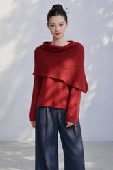 Merlot Wool Sweater - With Matching Cape