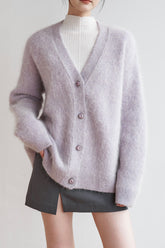 Wanted Alpaca Wool Cardigan - Purple