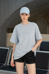 Pastel Embroidered Jersey T-Shirt - Blue