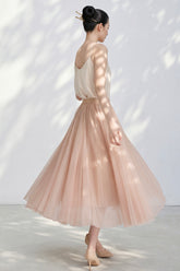 Mythical Tulle Skirt - Nude Rose