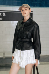 Jameson Belted Leather Jacket