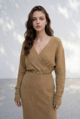 Estelle Wool Knit Dress - Camel