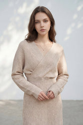 Estelle Wool Knit Dress - Beige