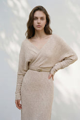 Estelle Wool Knit Dress - Beige