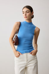 Ingrid Merino Wool Tank - Blue
