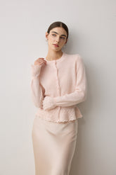 Soft Fleur Alpaca And Wool Cardigan - Pink