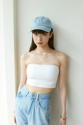 Hug Padded Bandeau Top - White