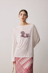The Top Lyocell And Silk T-Shirt - White