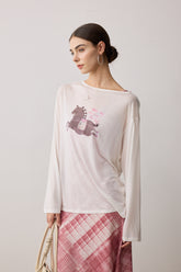 The Top Lyocell And Silk T-Shirt - White