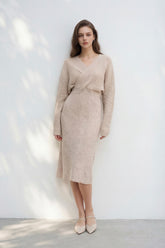Estelle Wool Knit Dress - Beige