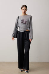 The Top Lyocell And Silk T-Shirt - Grey