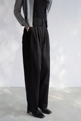 Balloon Barrel Leg Pants - Black