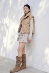 Puffy Leather Down Vest