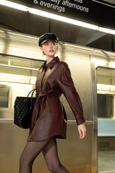 Albie Leather Shirt - Red