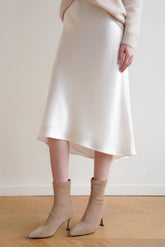 Mermaid Acetate Midi Skirt - White