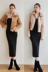 Winter Escape Reversible Shearling Jacket - Camel