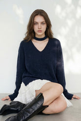 Blink Belted Sweater - Blue