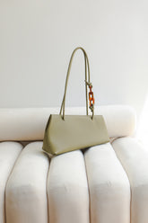 Zella Leather Shoulder Bag - Green