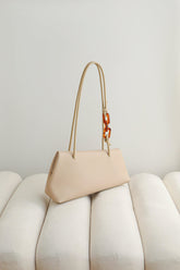 Zella Leather Shoulder Bag - Creamy