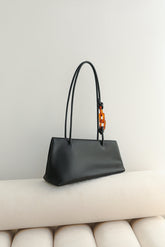 Zella Leather Shoulder Bag - Black