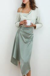 Daybreak Satin Midi Skirt