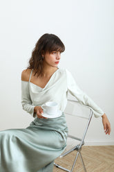 Spring Scene Cold Shoulder Top