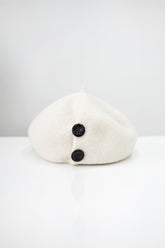 Jones Wool Blend Beret - White