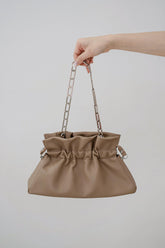 Tess Gathered Shoulder Bag - Brown