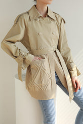 Mix And Match Belted Trench Coat - Camel