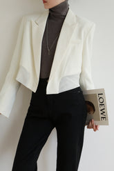Kiera Cropped Blazer - White