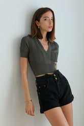 Chicago Knit Top - Dark Green