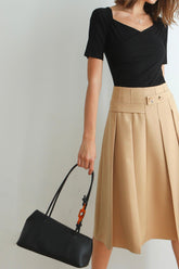 Marcia Pleated Midi Skirt