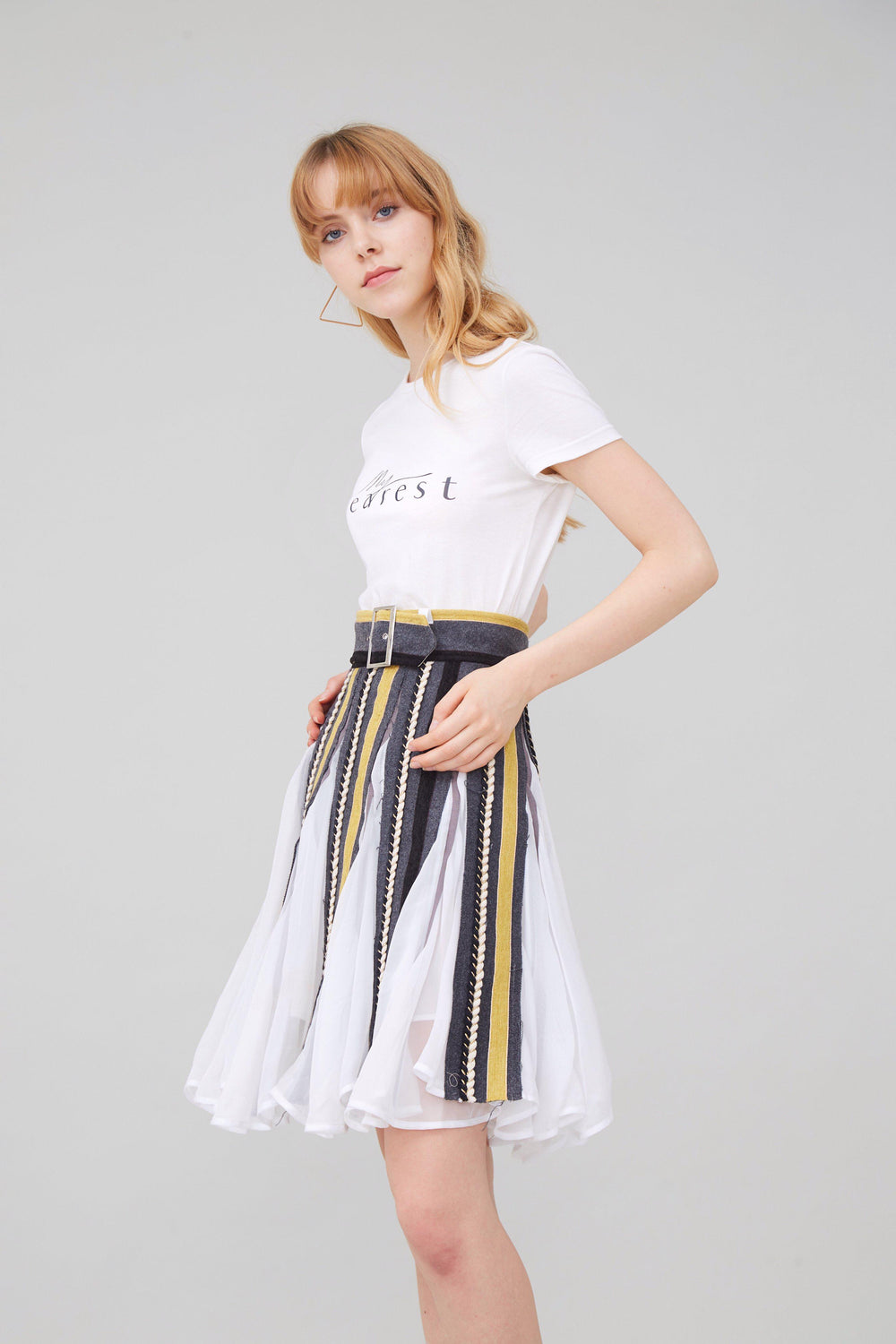 ALICE IN WONDERLAND WOOL AND CHIFFON WRAP SKIRT-SKIRTS-My Dearest
