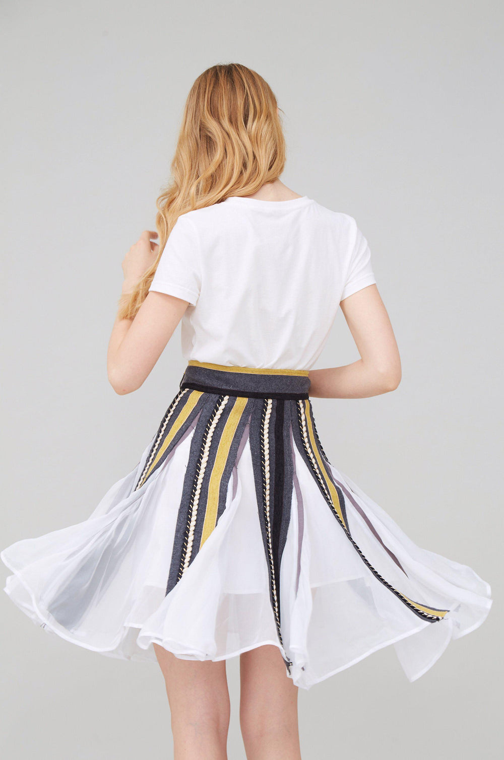 ALICE IN WONDERLAND WOOL AND CHIFFON WRAP SKIRT-SKIRTS-My Dearest