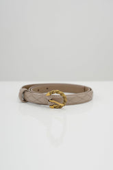 Laurent Leather Belt - Beige