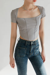 On The Verge Cropped Jersey Top
