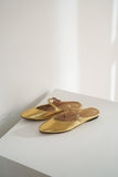 Lily Leather Slippers - Gold