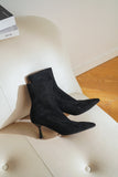 Meredith Suede Ankle Boots - Black
