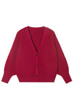 Rainy Day Knitted Cardigan - Red