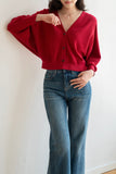 Rainy Day Knitted Cardigan - Red