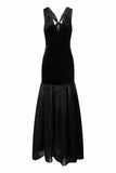 Black Swan Velvet And Organza Maxi Dress