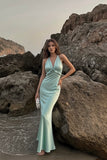 Tiffany Acetate Halterneck Maxi Dress